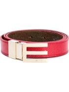 Etro E Buckle Belt, Women's, Size: 95, Red, Cotton/polyester/polyurethane/leather