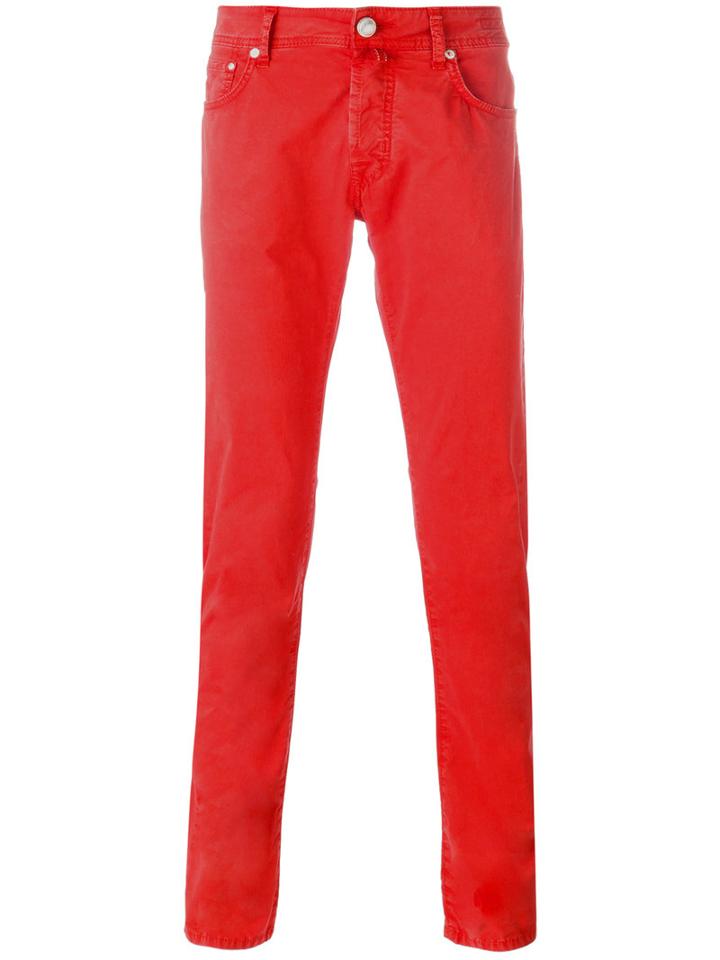 Jacob Cohen - Tapered Trousers - Men - Cotton/spandex/elastane - 33, Red, Cotton/spandex/elastane