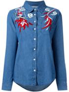 The Seafarer Embroidered Details Shirt, Women's, Size: Small, Blue, Cotton