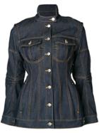 Marine Serre Fitted Denim Jacket - Blue