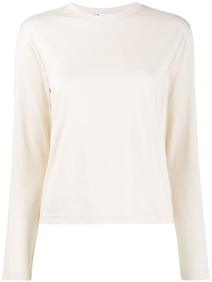 Y-3 Long Sleeve Logo Print Top - Neutrals