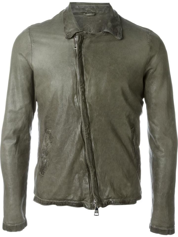 Giorgio Brato Asymmetric Zip Fastening Leather Jacket