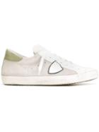 Philippe Model Logo Patch Sneakers, Men's, Size: 43, White, Suede/rubber