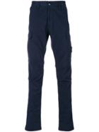 Stone Island Fitted Chino Trousers - Blue
