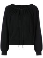 Nili Lotan Elasticated Neckline Zip Cardigan - Black