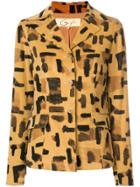 Romeo Gigli Vintage Brush Stroke Print Jacket - Nude & Neutrals