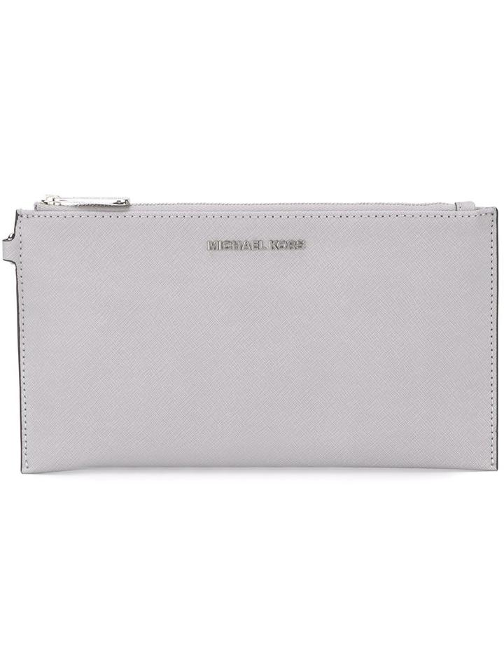 Michael Michael Kors - 'bedford' Clutch - Women - Leather - One Size, Women's, Pink/purple, Leather