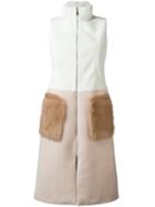 Drome Sleeveless Bicolour Coat, Women's, Size: Xs, Nude/neutrals, Lamb Skin/polyamide/acetate/virgin Wool