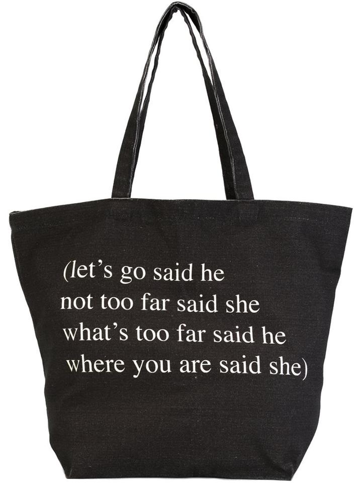Ann Demeulemeester Poem Quote Print Tote