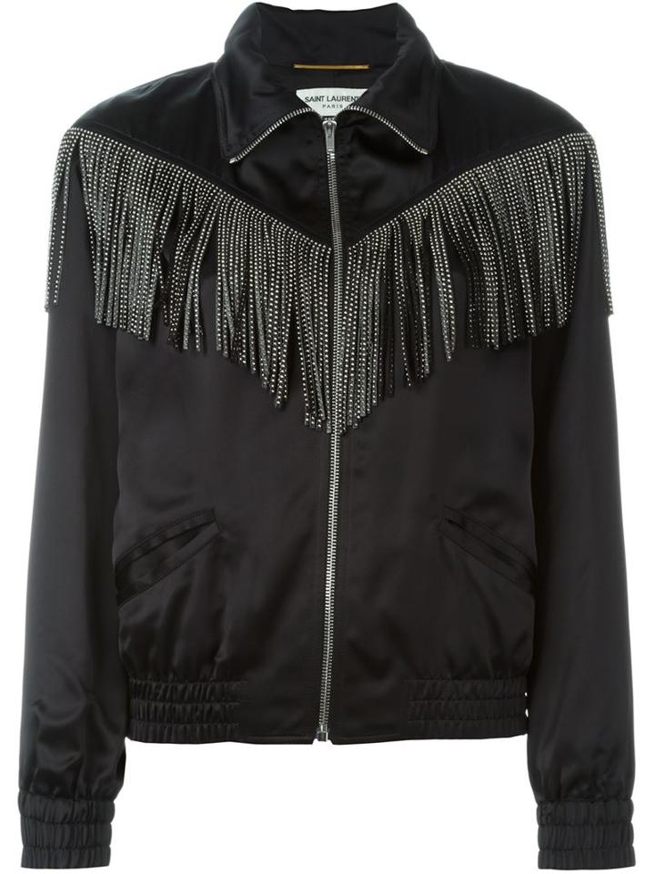 Saint Laurent Fringed Bomber Jacket