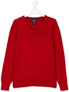 Ralph Lauren Kids V-neck Sweater - Red