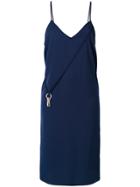 Mm6 Maison Margiela V-neck Spaghetti Strap Dress - Blue