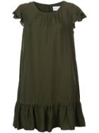 Milly Gathered Drop Waist Dress - Green