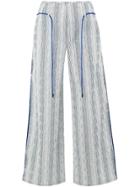 Quetsche Striped Cropped Trousers - White
