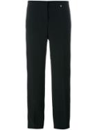 Versace Straight Fit Trousers, Women's, Size: 42, Black, Silk/rayon/spandex/elastane