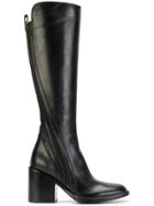 Ann Demeulemeester Curved Zip Detail Boots - Black