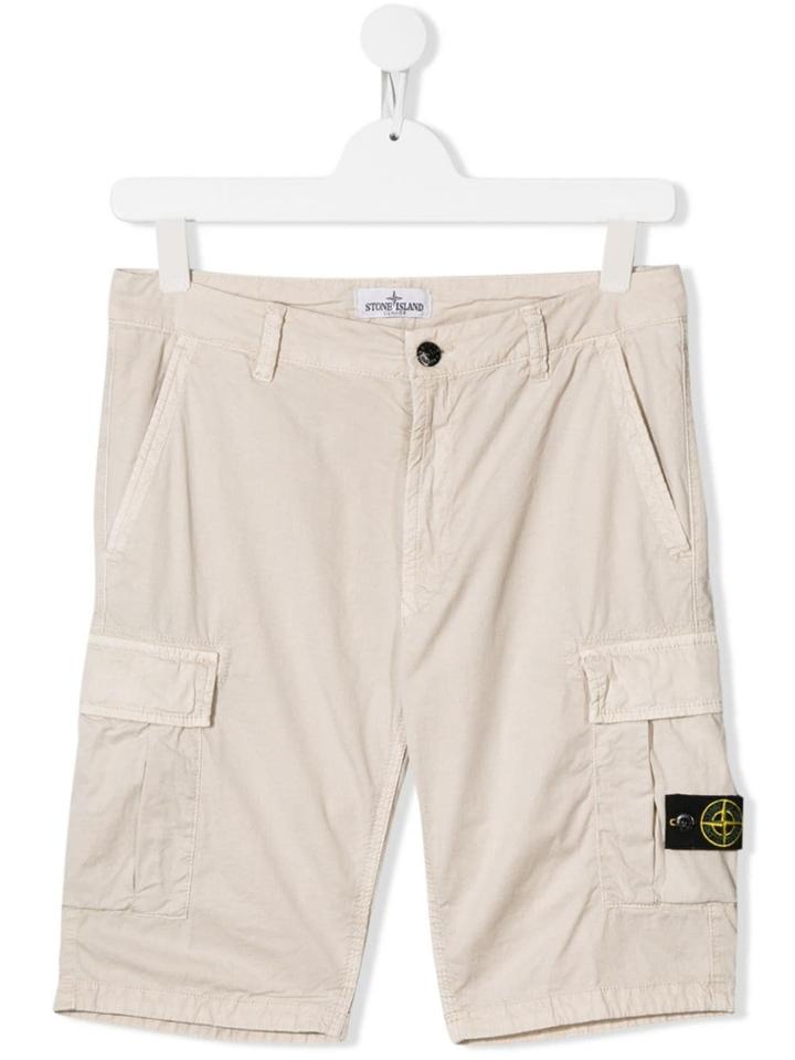 Stone Island Junior Teen Cargo Shorts - Neutrals
