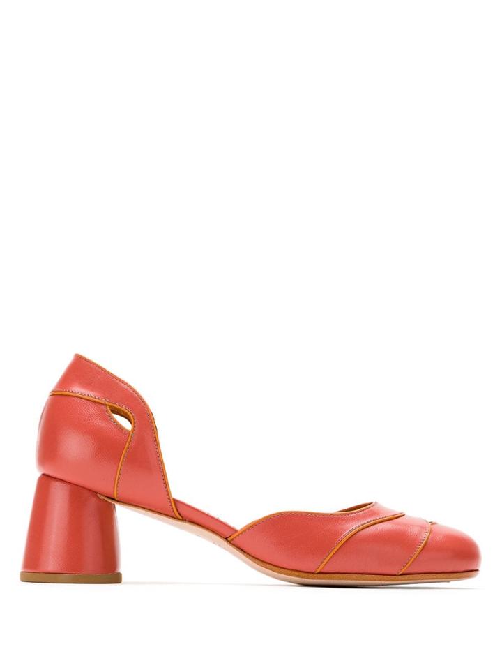 Sarah Chofakian Cut Out Leather Pumps - Pink