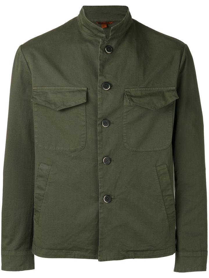 Barena Shirt Jacket, Men's, Size: 48, Green, Cotton/spandex/elastane
