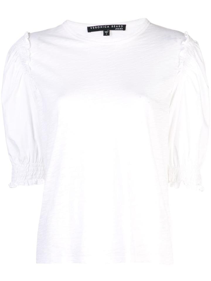 Veronica Beard Puff Sleeves Blouse - White