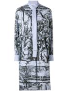 Jw Anderson Durer Scene Print Striped Shirtdress - Blue