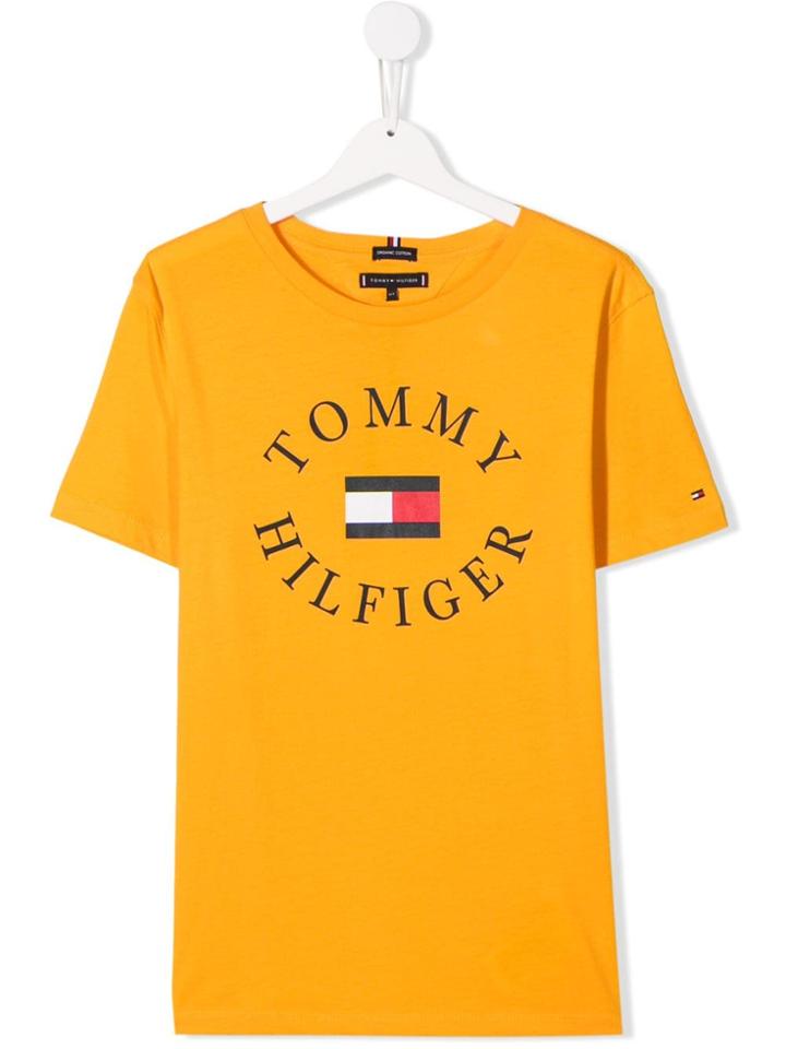Tommy Hilfiger Junior Teen Printed Logo T-shirt - Yellow