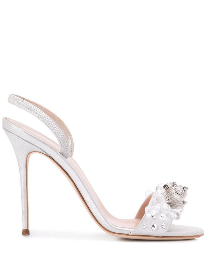 Giuseppe Zanotti Pearle Gem Sandals - Silver
