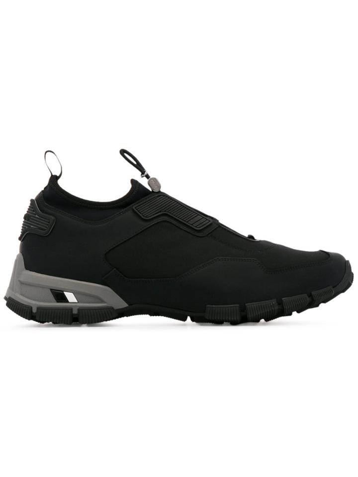 Prada Trail Concealed Lace-up Sneakers - Black