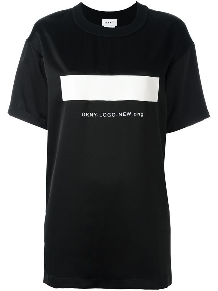 Dkny Donna Karan - Woman - T-shirt Acetato (look31), Women's, Size: Medium, Black, Polyester/triacetate/merino