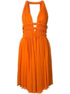 Jay Ahr V-neck Sleeveless Short Dress, Women's, Size: 38, Yellow/orange, Rayon