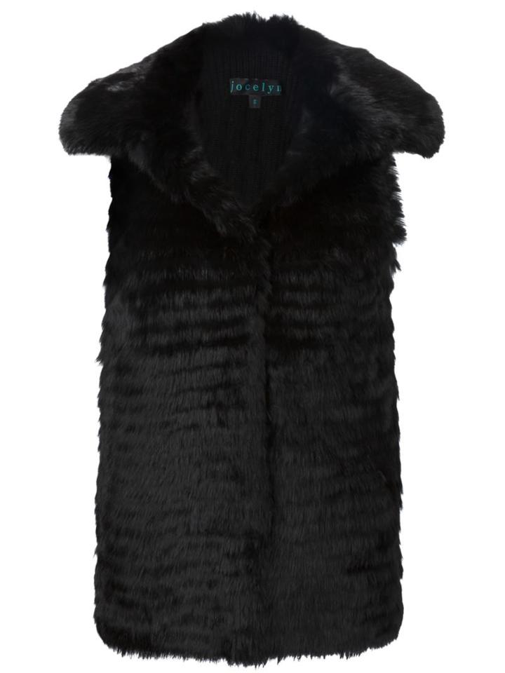 Jocelyn Rabbit Fur Panel Gilet, Women's, Size: Small, Black, Rabbit Fur/acrylic/cashmere/wool