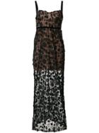 For Love And Lemons Floral Embroidered Gown - Black
