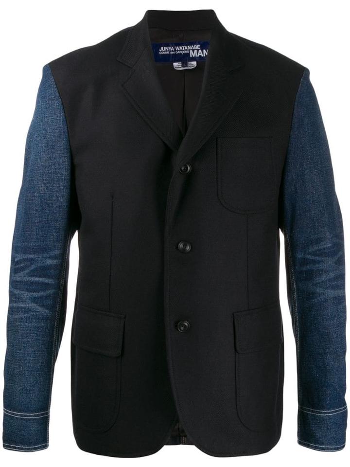 Junya Watanabe Denim Panelled Blazer - Black
