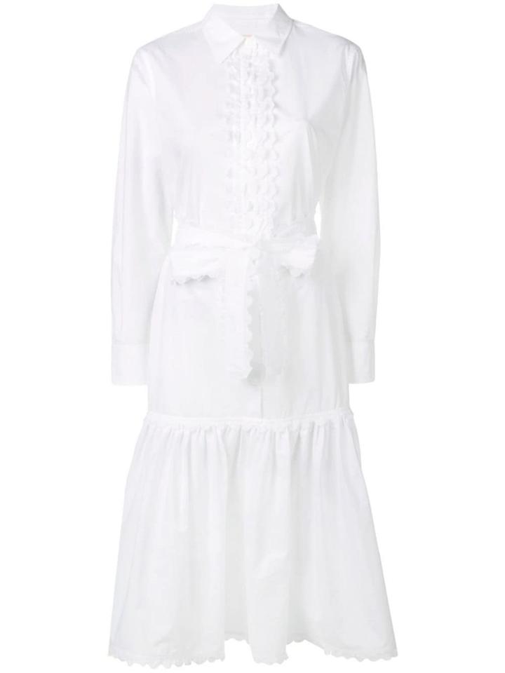 Tory Burch Scalloped Shirt Dress - White