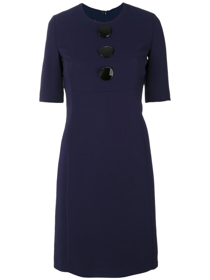 Emporio Armani Fitted Dress With Large Buttons - Blue