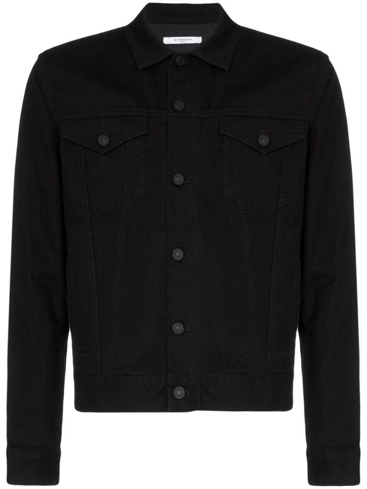 Givenchy Logo Embroidered Denim Jacket - Black