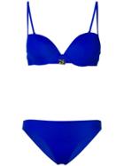 Ea7 Emporio Armani Logo Print Underwire Bikini - Blue