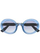Miu Miu Eyewear Glitter Sunglasses - Blue