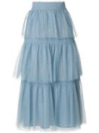 Red Valentino Tiered Tulle Skirt - Blue