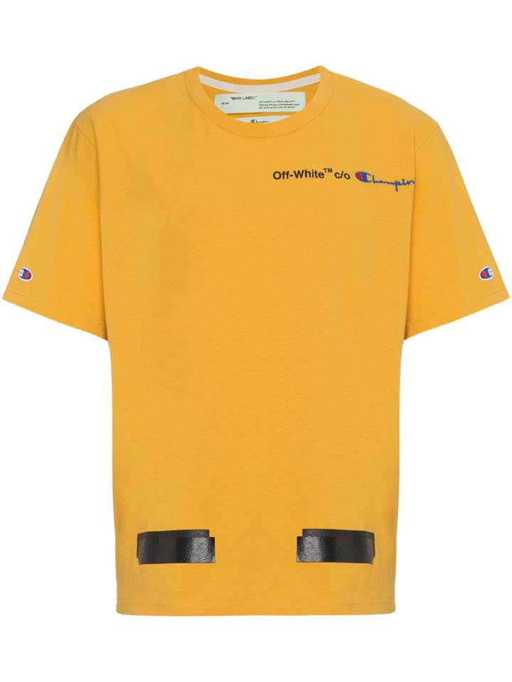 Off-white X Champion Yellow T Shirt - Yellow & Orange