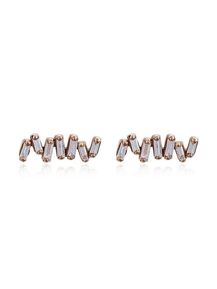 Suzanne Kalan Rose Gold And Diamond Fireworks Post Earrings - Pink