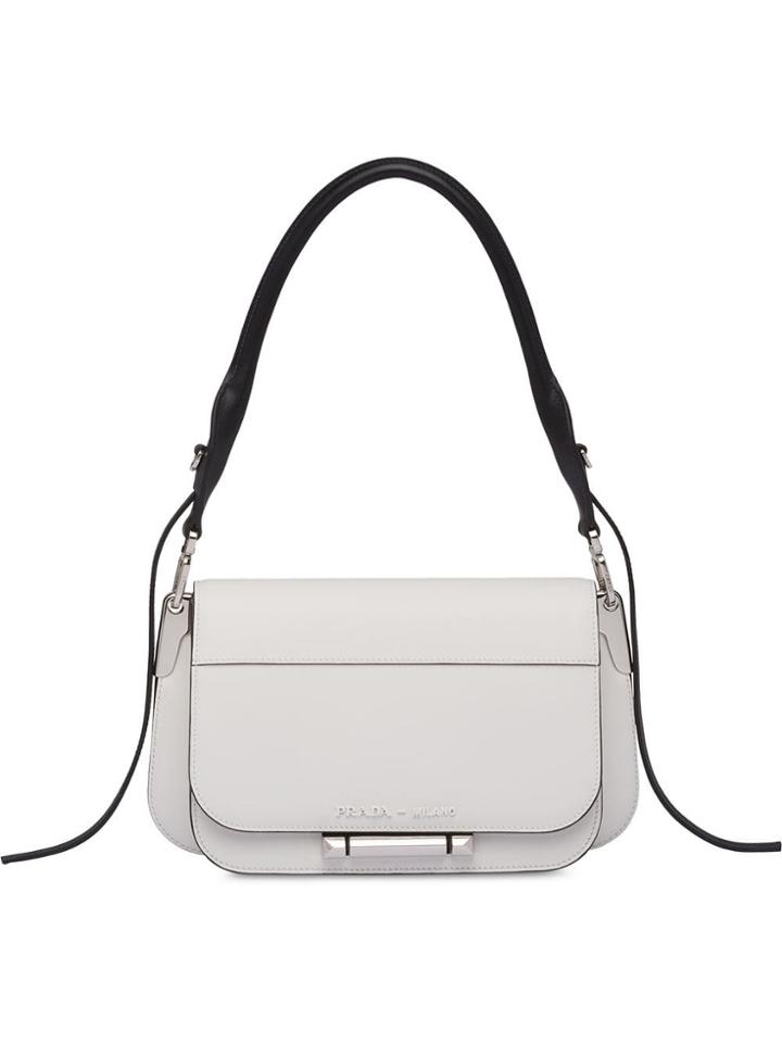 Prada Sibylle Leather Shoulder Bag - White