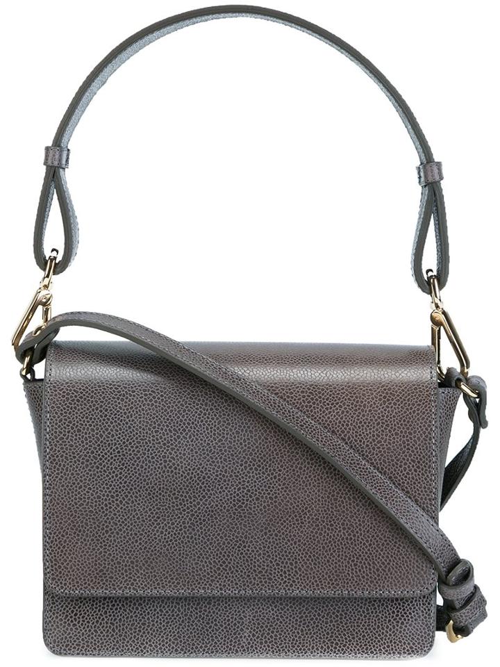 Closed Textured Shoulder Bag, Women's, Grey