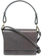 Closed Textured Shoulder Bag, Women's, Grey