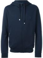 Dolce & Gabbana Embroidered Crown Zip Hoodie, Men's, Size: 48, Blue, Cotton