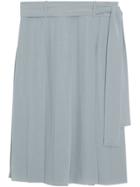 Burberry Tie-waist Pleated Georgette Skirt - Blue