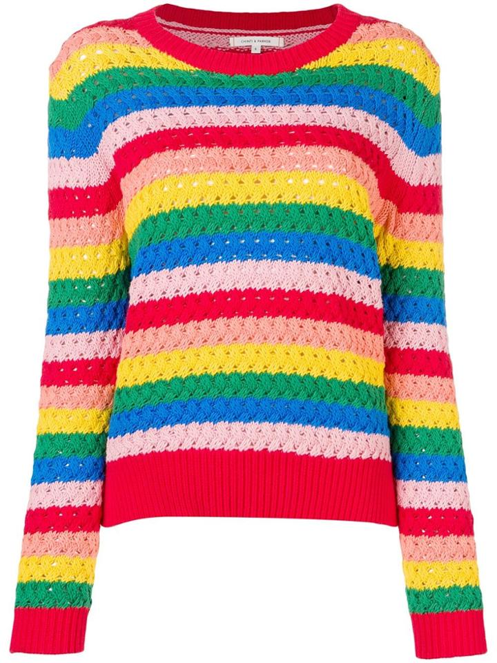 Chinti & Parker Crochet-knitted Sweater - Red