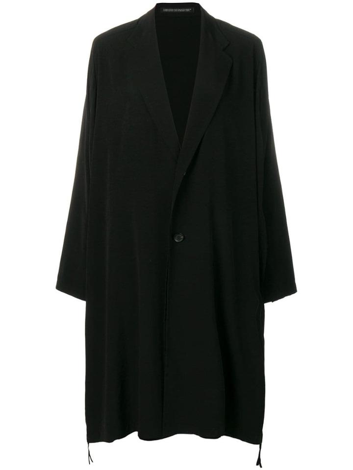 Yohji Yamamoto Oversized Single Breasted Coat - Black