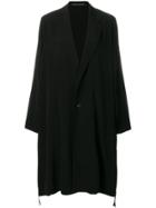 Yohji Yamamoto Oversized Single Breasted Coat - Black