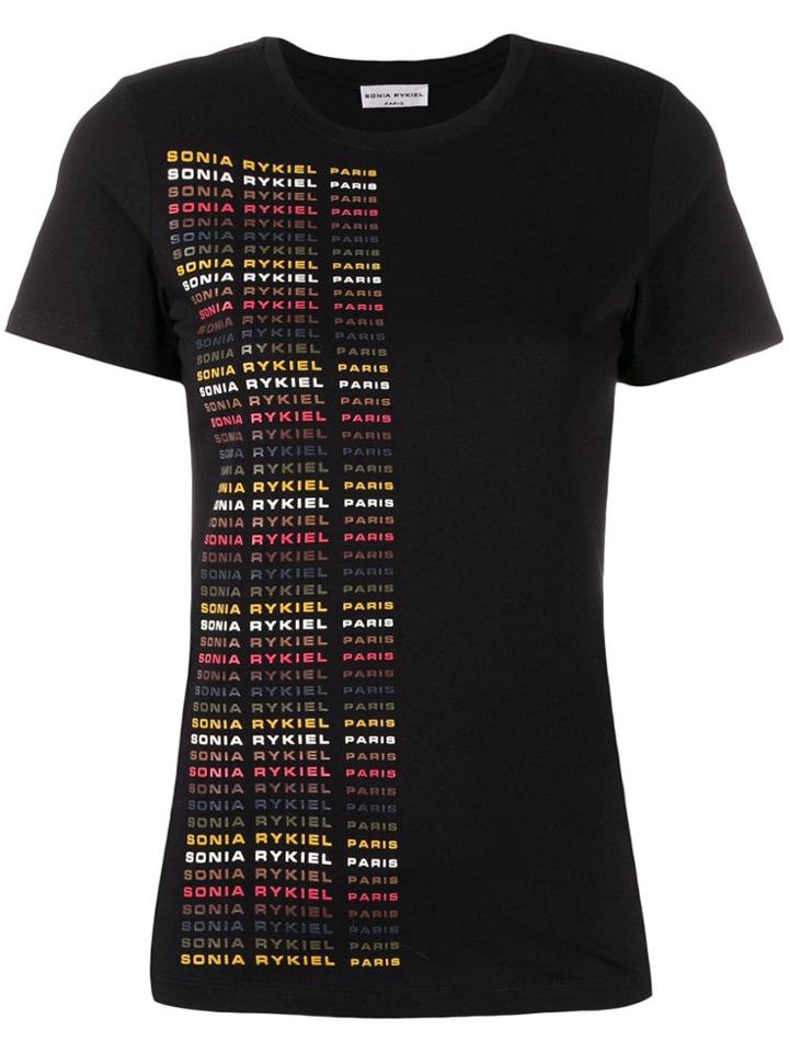 Sonia Rykiel Sonia Rykiel Black T Shirt With Repeat Logo